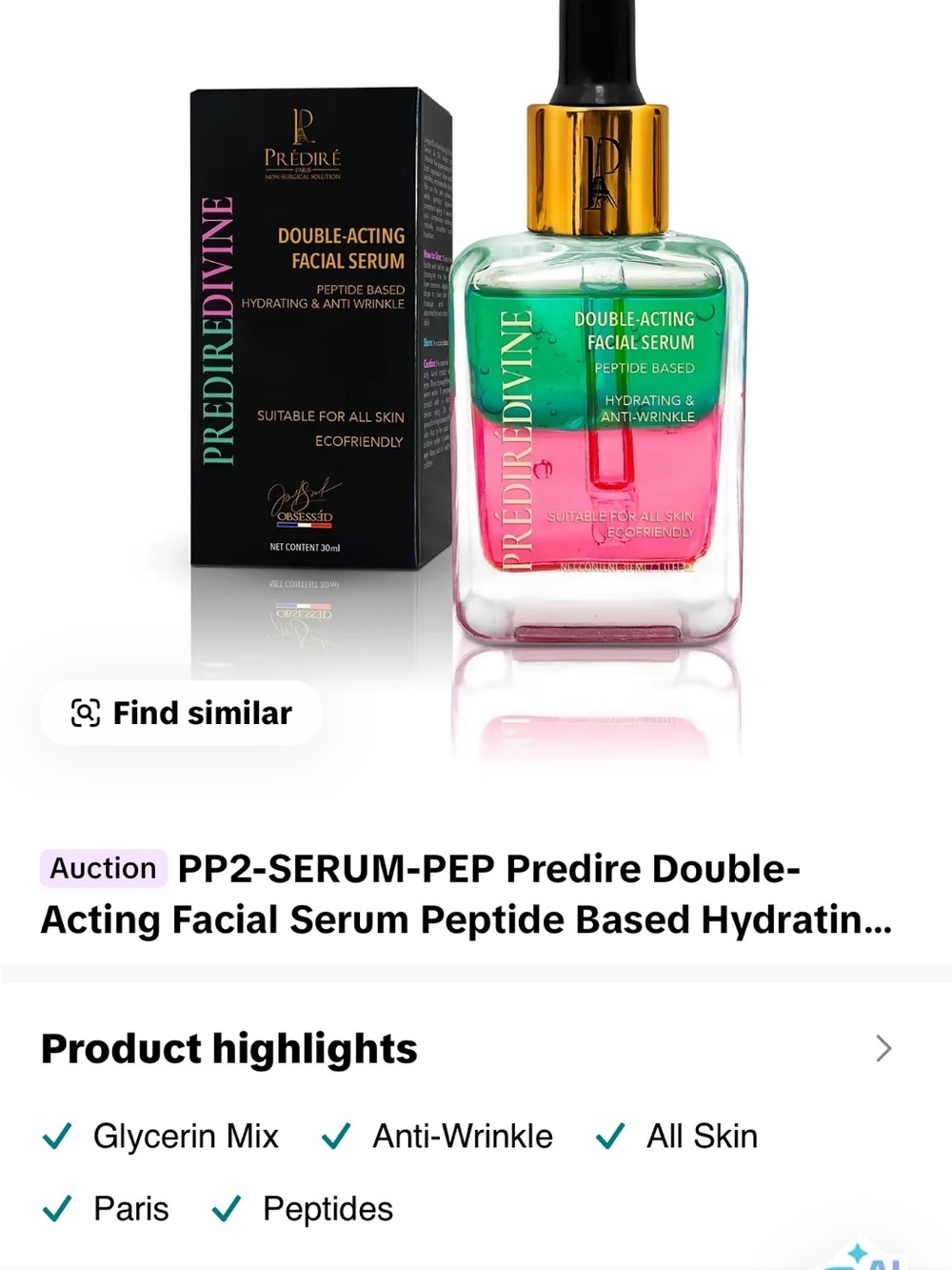 Prediré Divine Double-Acting Hydrating Serum – Green & Pink